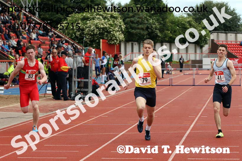 Senior boys 400 metres hurdles, English Schools Track and Field. Photo: David T. Hewitson/Sports for All Pics